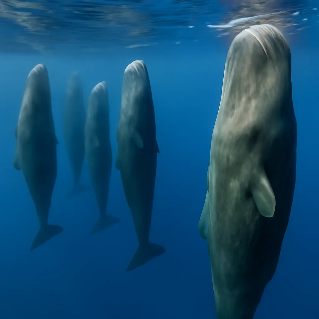 Las ballenas esperma utilizan burbujas para mantenerse a flote mientras descansan
